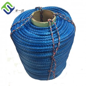 Blå høy styrke 12 tråder Uhmwpe(hmpe) tau til salgs