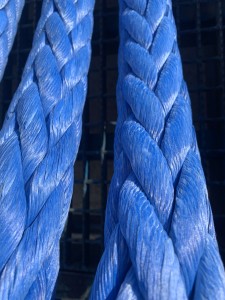 Blue Color 65mm UHMWPE Braided Ship Mooring Rope with High Strength