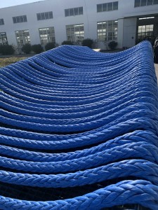 Blue Color 65mm UHMWPE Braided Ship Mooring Rope with High Strength