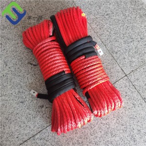 Manufacturer Supply High Tensile 12 Strand 10mm*100 Feet UHMWPE Winch Rope
