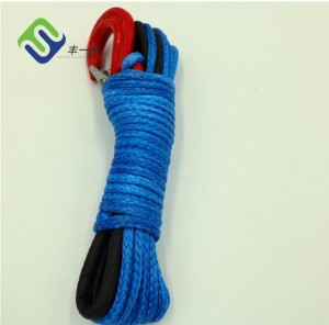 UHMWPE synthetic ATV/UTV winch rope with hook thimble