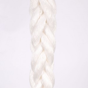60mm ขนาด 8 Strand Nylon Mooring Tail Multi White Color Marine Rope