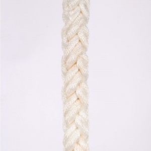 60 mm dydžio 8 sruogų nailono švartavimosi uodega kelių baltų spalvų jūrinė virvė