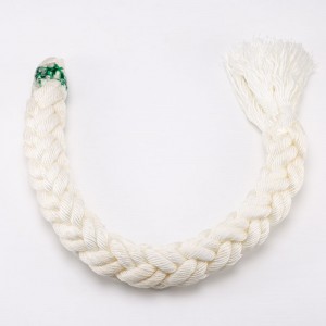60 mm dydžio 8 sruogų nailono švartavimosi uodega kelių baltų spalvų jūrinė virvė
