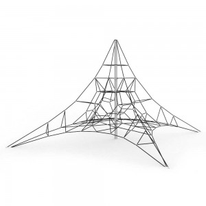 Mänguväljaku välivarustuse kombineeritud köispüramiidi ronimisvõrk